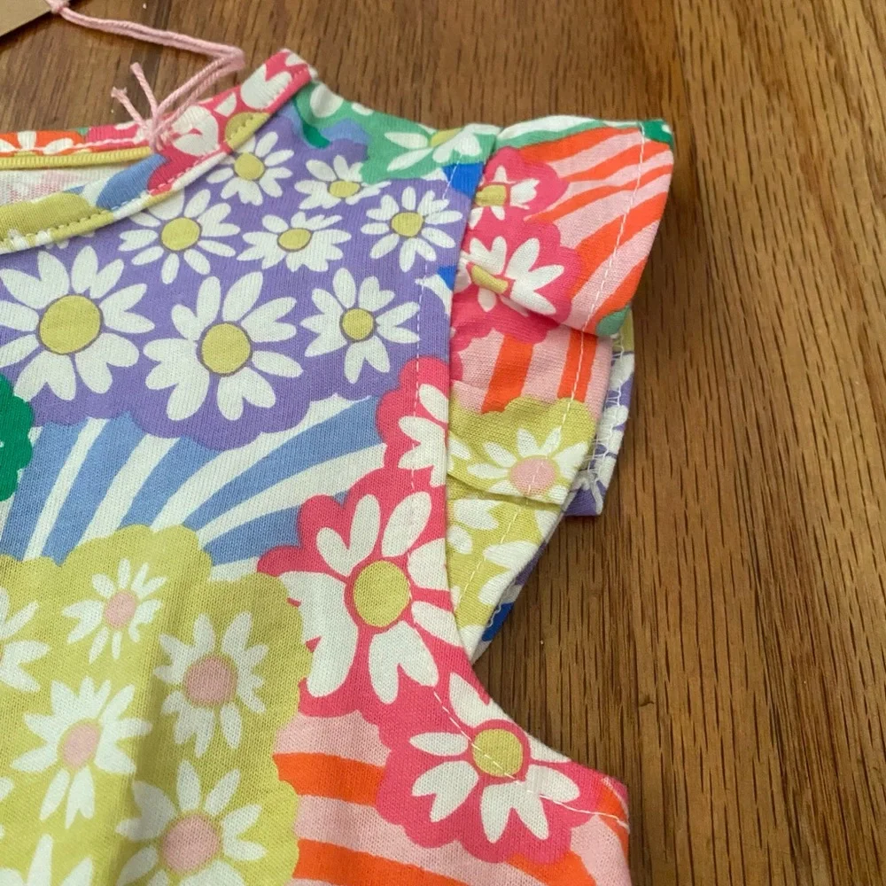 Mini Boden Colorful Multi Rainbow Daisies Floral Dress